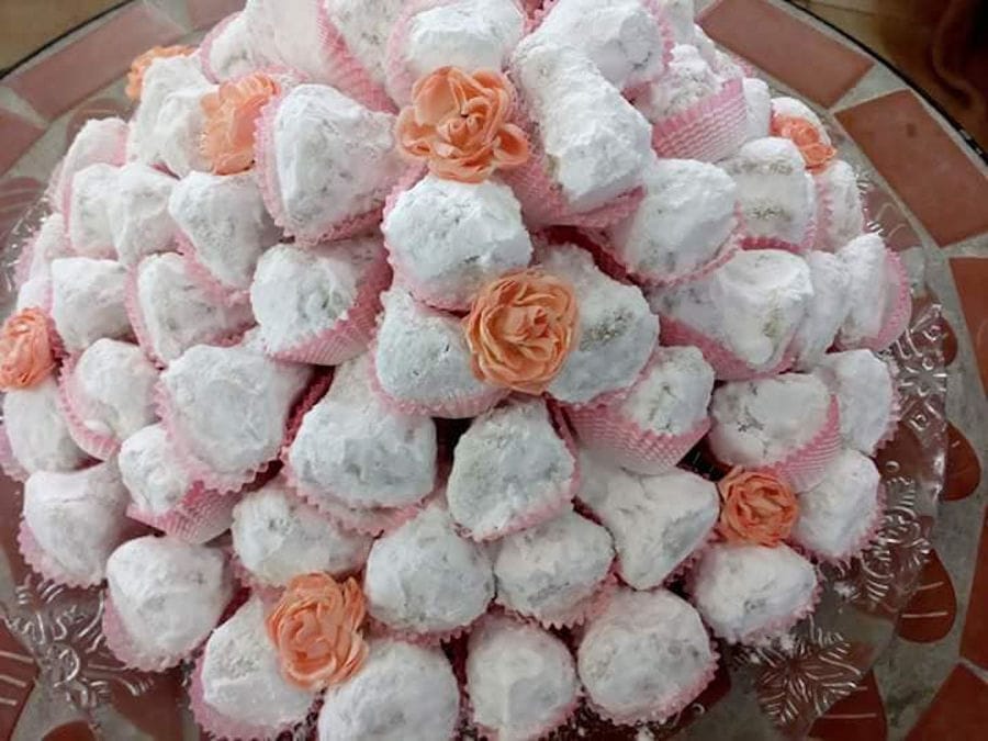 plateau with Turkish delight on top of each other at 'Agrotouristic Women's Cooperative of Mesotopos Lesvos'